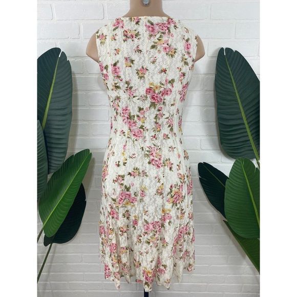 Perceptions New York white lace floral summer dress - Picture 5 of 7